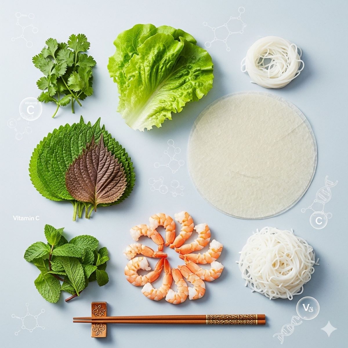 Khoa học dinh dưỡng trong gỏi cuốn