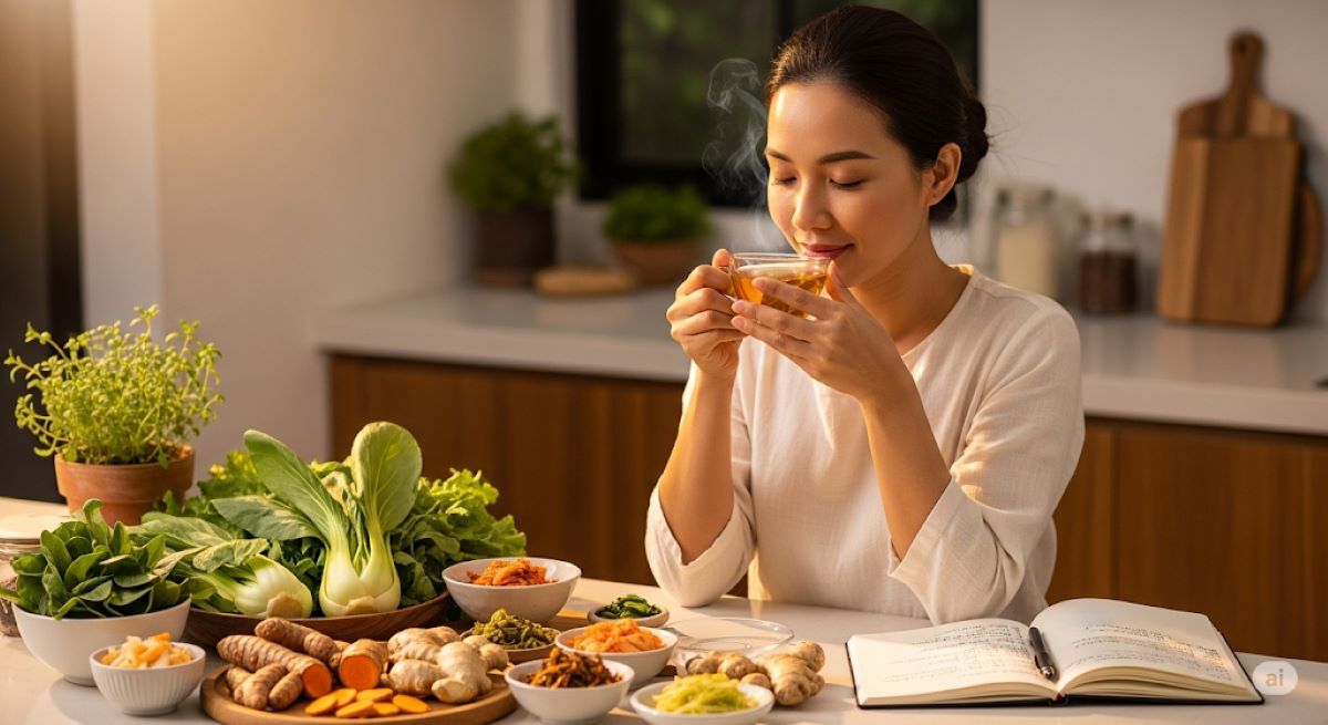 Summarize the holistic approach to healing sensitive skin from within and encourage positive action