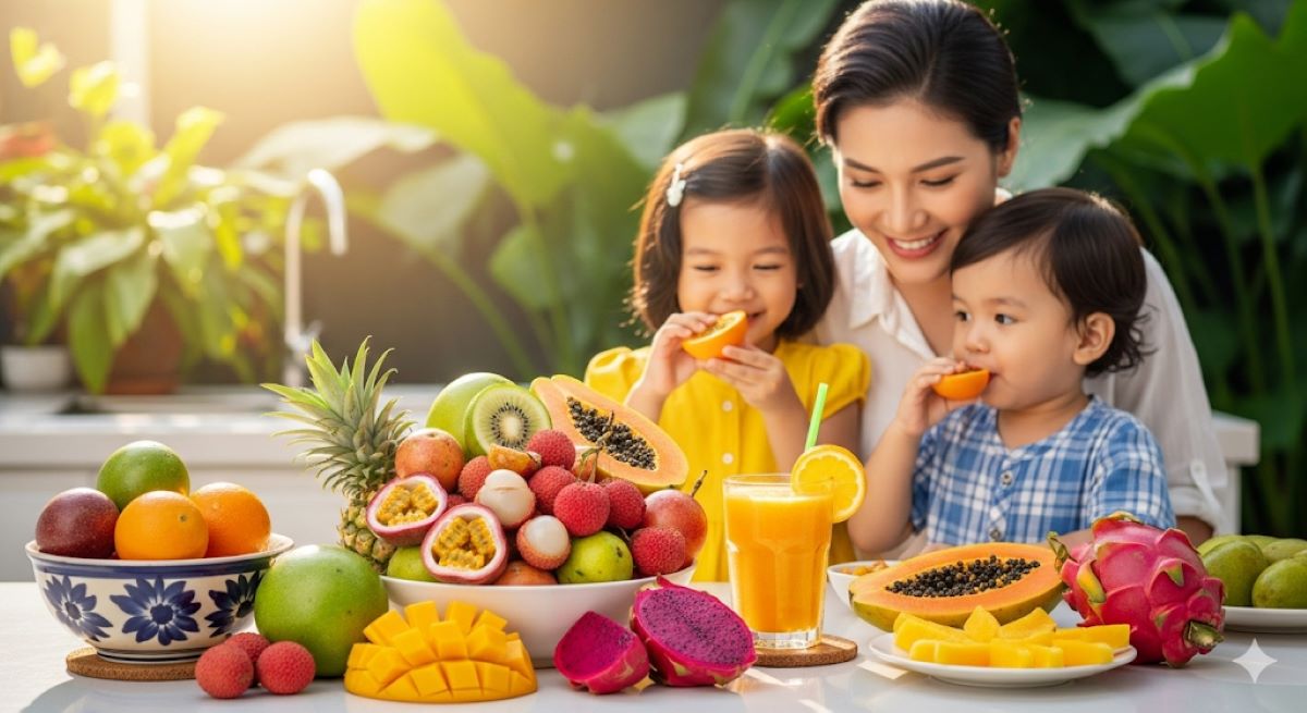 Summarize the main message about Vietnamese fruits as excellent natural vitamin C sources