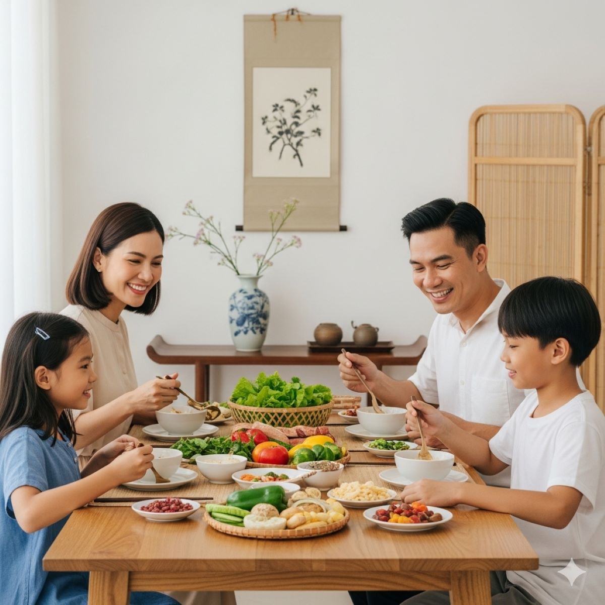Summarize the main message about maintaining gut health through Vietnamese foods