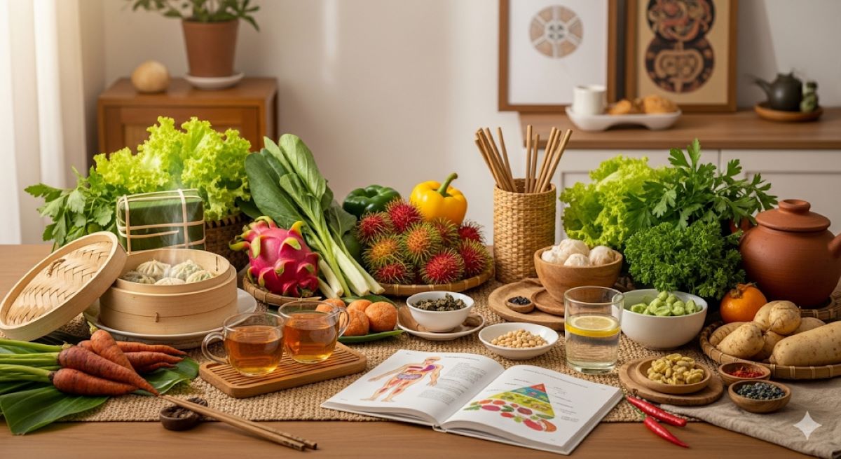 Summarize the main message of natural constipation relief through Vietnamese dietary wisdom and encourage positive lifestyle changes