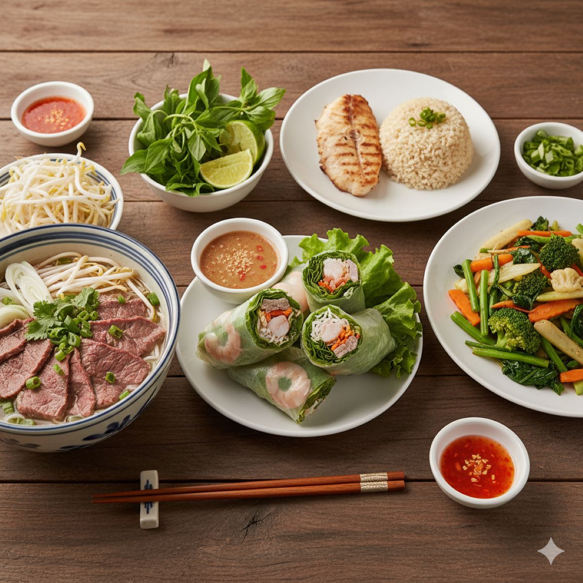 Thực đơn và món ăn Việt Nam phù hợp
